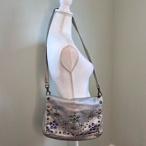 Steve Madden Silver Studded Leather Crossbody Bag Y2K Shoulder